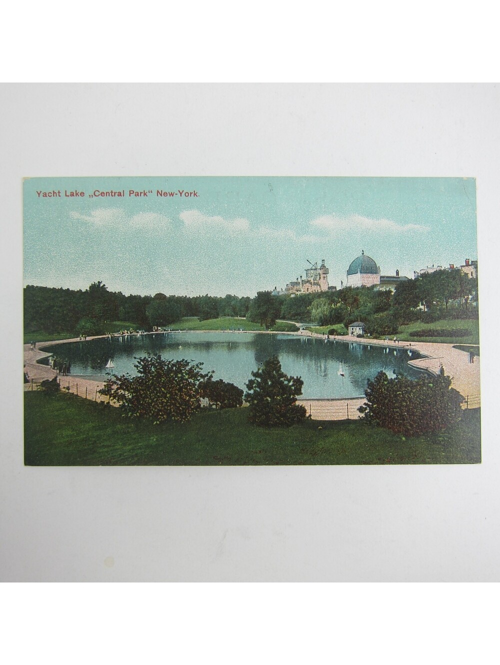 Postcard New York City Central Park Yacht Lake Antique UNPOSTED RARE